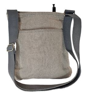 [Thirty-One] Soft Cotton Gray Organizer Crossbody Bag Adjustable Canvas Strap